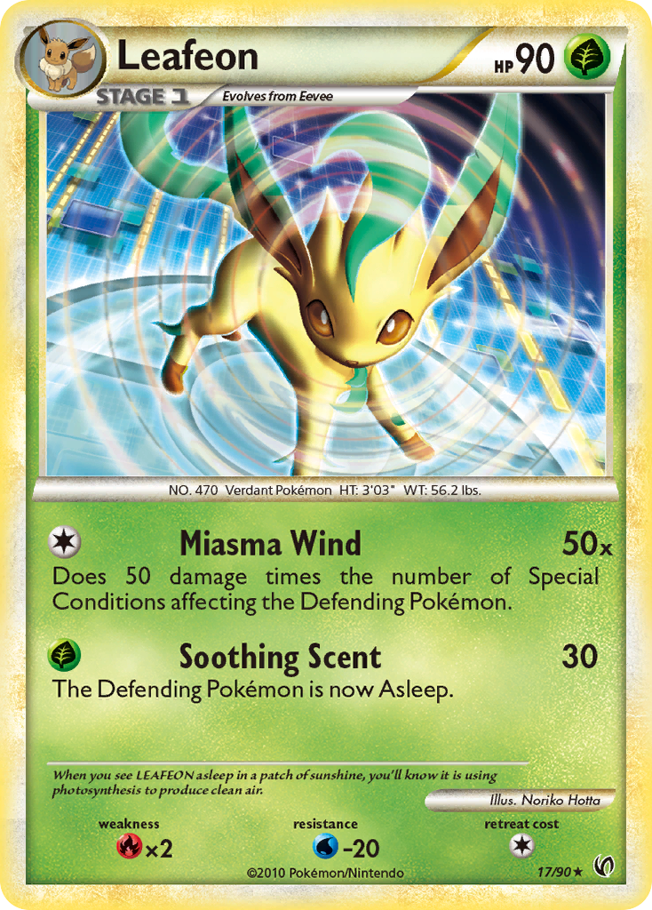 Leafeon (17/90) [HeartGold & SoulSilver: Undaunted] | Card Merchant Takapuna