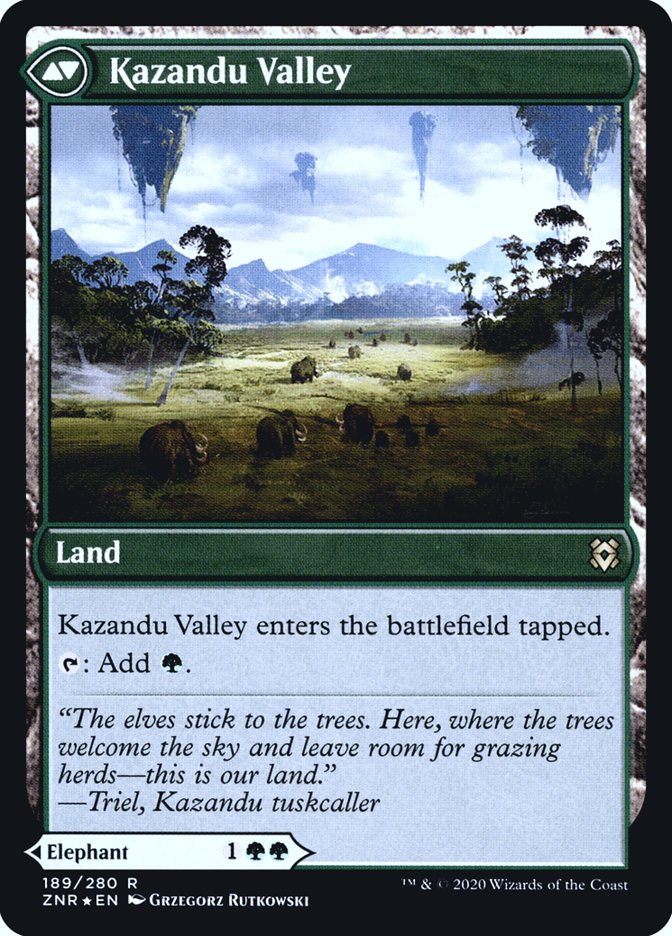 Kazandu Mammoth // Kazandu Valley [Zendikar Rising Prerelease Promos] | Card Merchant Takapuna