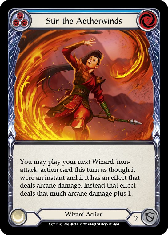 Stir the Aetherwinds (Blue) [ARC131-R] (Arcane Rising)  1st Edition Normal | Card Merchant Takapuna