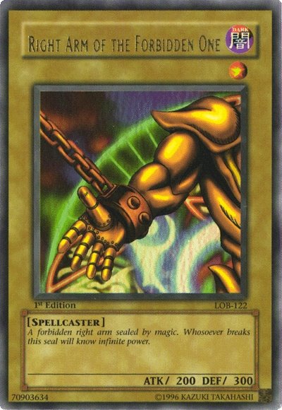 Right Arm of the Forbidden One [LOB-122] Ultra Rare | Card Merchant Takapuna