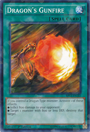 Dragon's Gunfire [BP03-EN141] Shatterfoil Rare | Card Merchant Takapuna