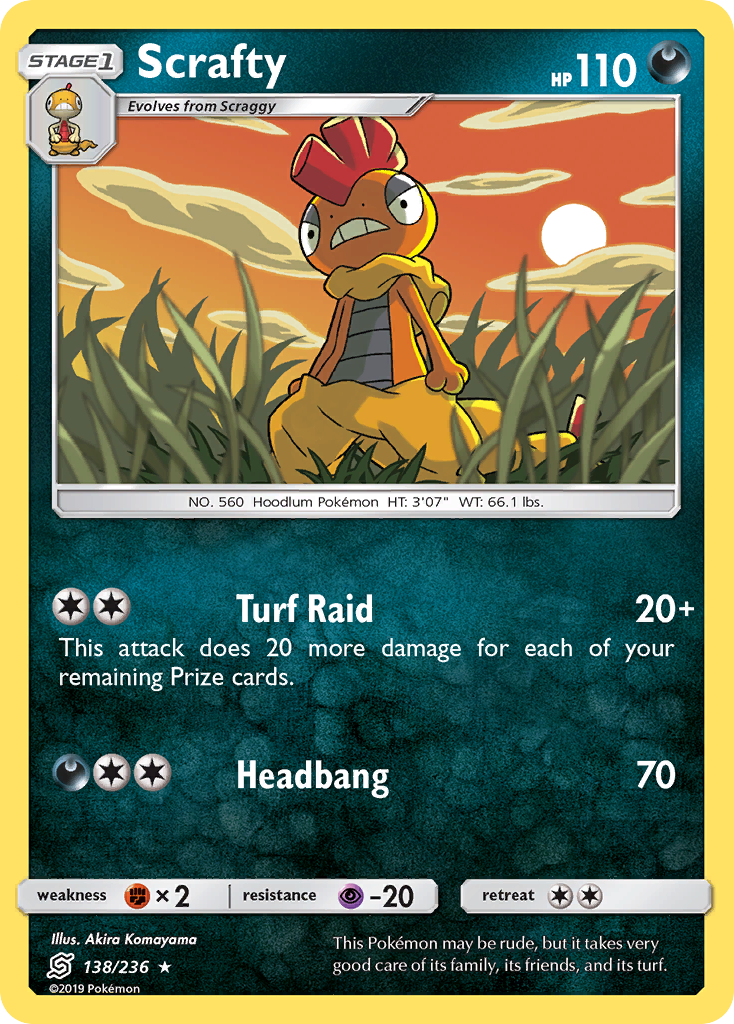 Scrafty (138/236) [Sun & Moon: Unified Minds] | Card Merchant Takapuna