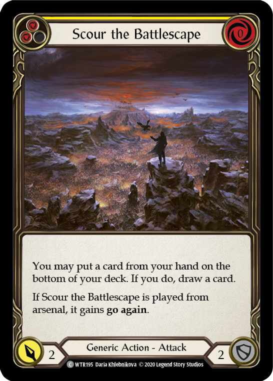 Scour the Battlescape (Yellow) [U-WTR195] (Welcome to Rathe Unlimited)  Unlimited Rainbow Foil | Card Merchant Takapuna