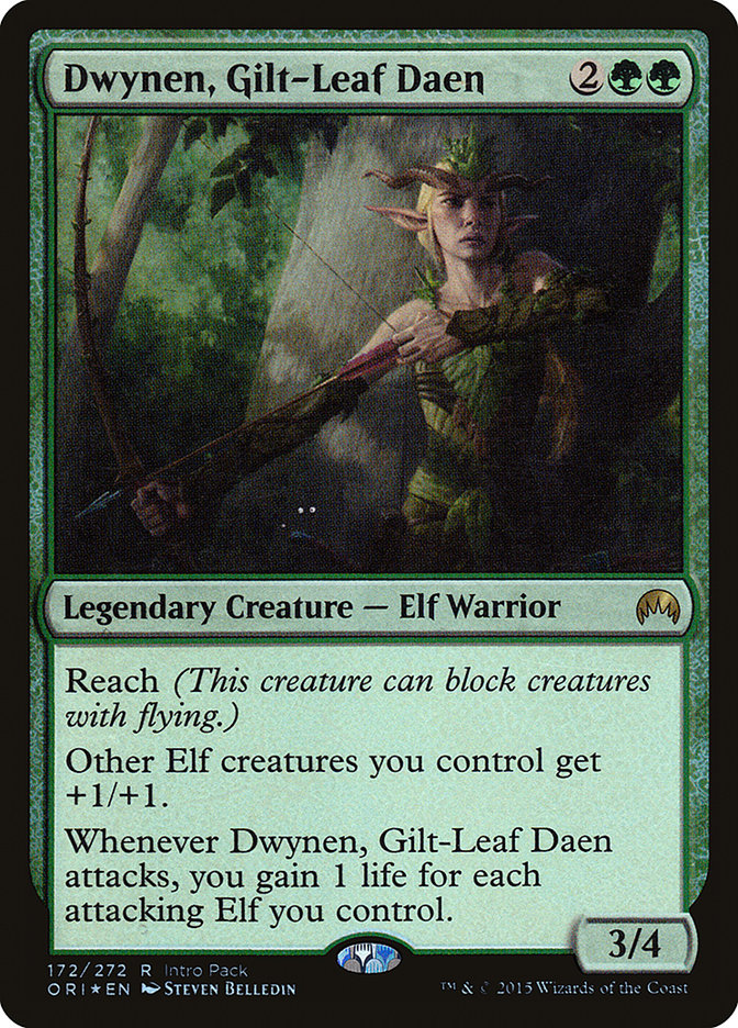 Dwynen, Gilt-Leaf Daen (Intro Pack) [Magic Origins Promos] | Card Merchant Takapuna