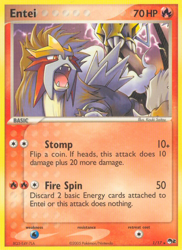 Entei (1/17) [POP Series 2] | Card Merchant Takapuna