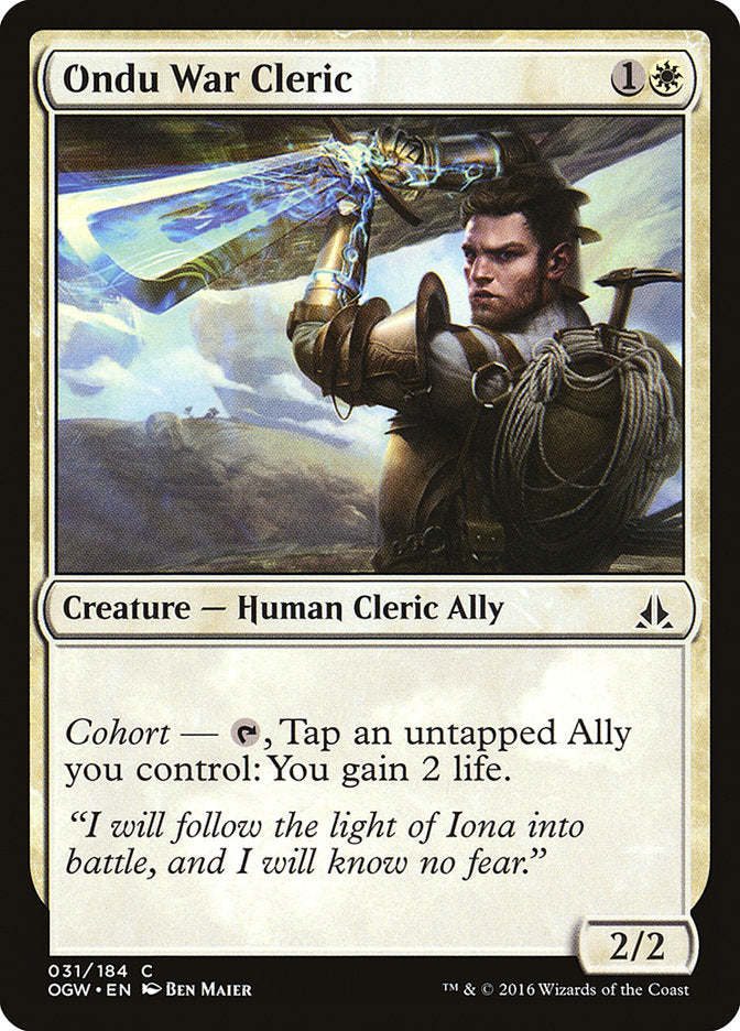 Ondu War Cleric [Oath of the Gatewatch] | Card Merchant Takapuna