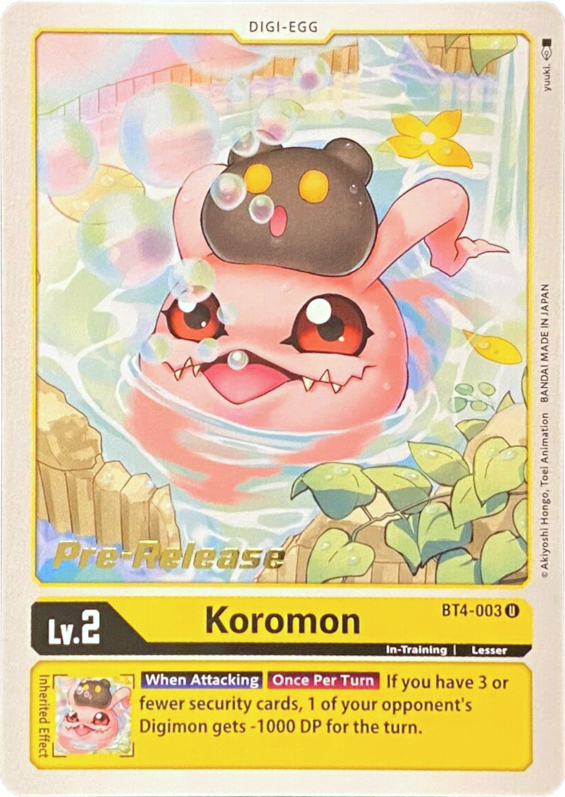 Koromon [BT4-003] [Great Legend Pre-Release Promos] | Card Merchant Takapuna