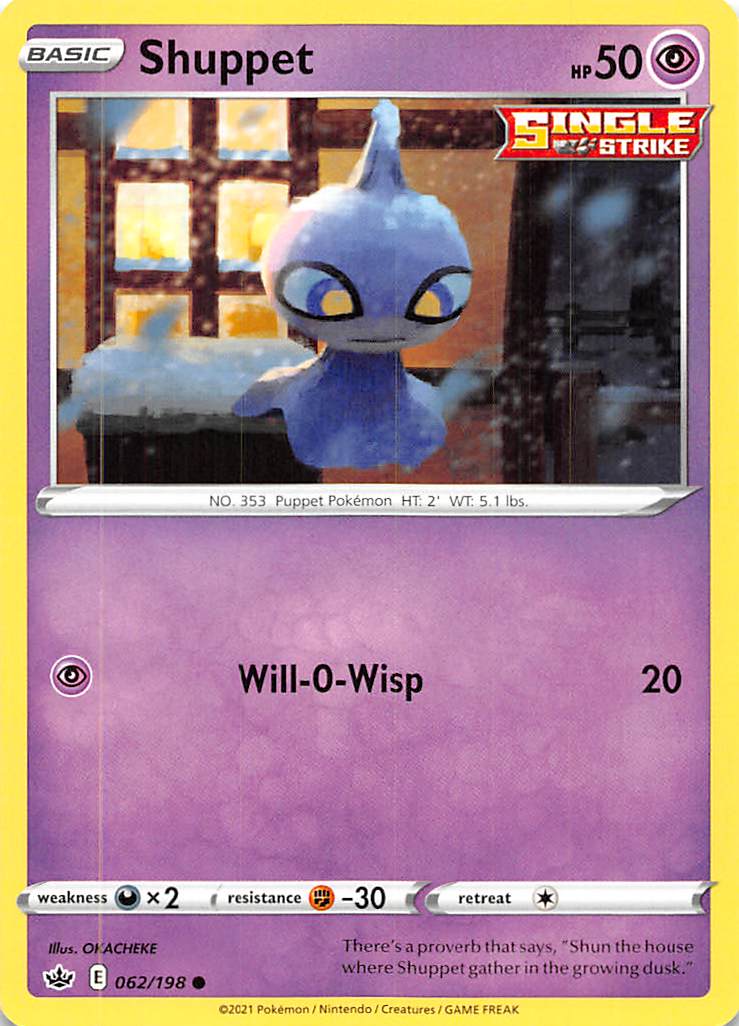 Shuppet (062/198) [Sword & Shield: Chilling Reign] | Card Merchant Takapuna