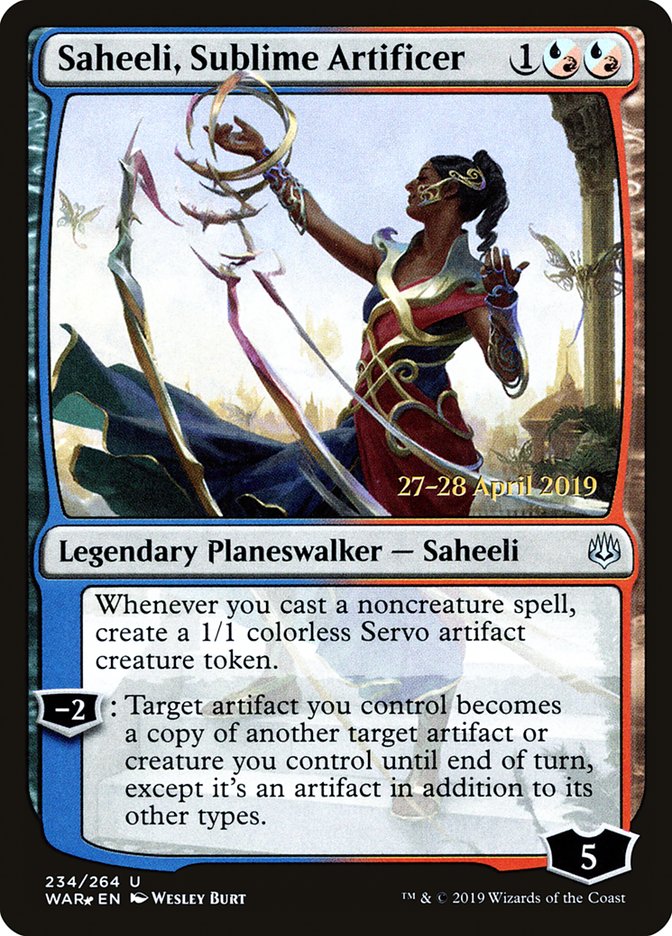 Saheeli, Sublime Artificer [War of the Spark Prerelease Promos] | Card Merchant Takapuna