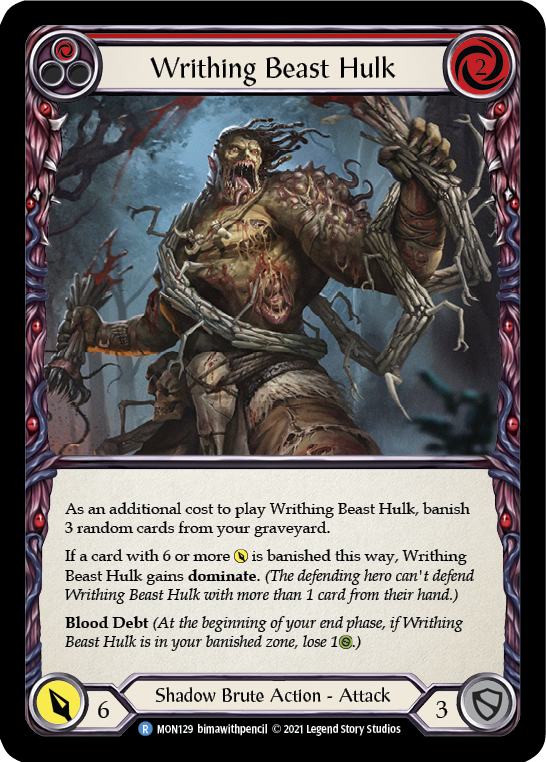 Writhing Beast Hulk (Red) [MON129] (Monarch)  1st Edition Normal | Card Merchant Takapuna