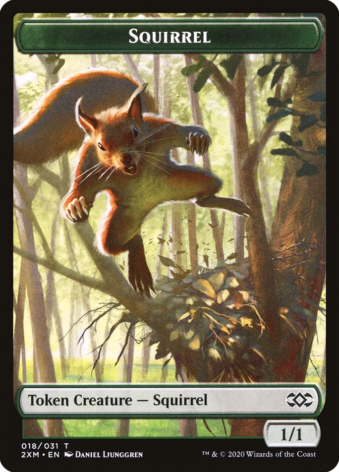 Demon // Squirrel Double-Sided Token [Double Masters Tokens] | Card Merchant Takapuna