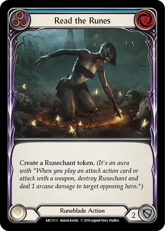 Read the Runes (Blue) [ARC111-C] (Arcane Rising)  1st Edition Normal | Card Merchant Takapuna