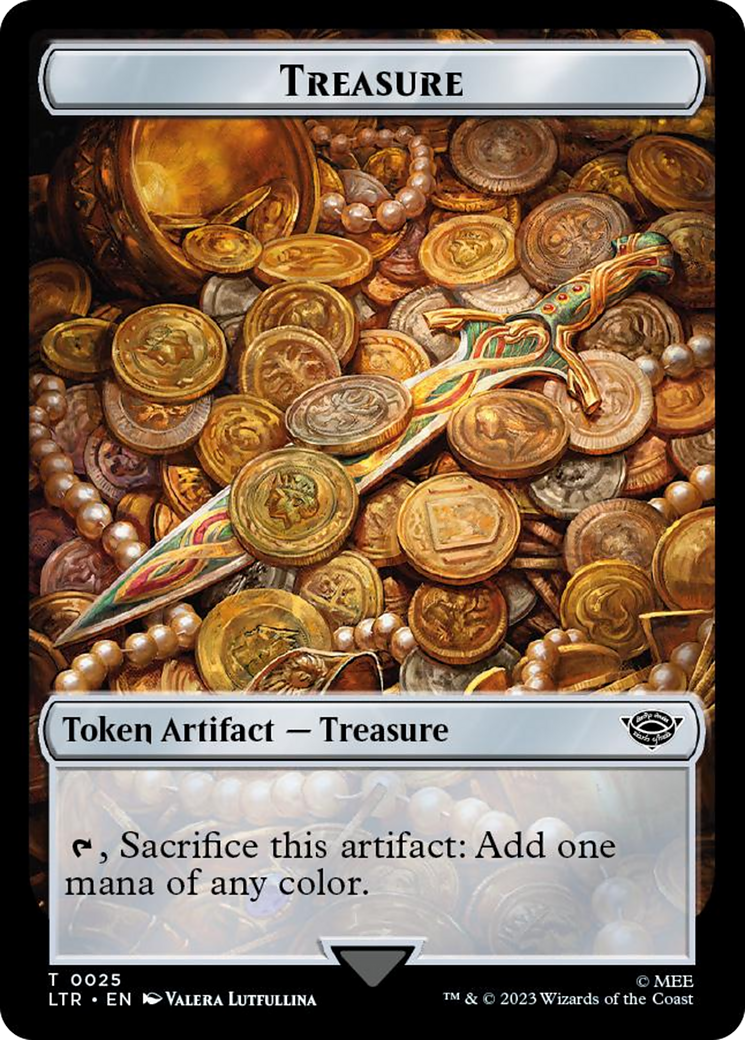 Treasure // Food (0022) Double-Sided Token (Surge Foil) [The Lord of the Rings: Tales of Middle-Earth Tokens] | Card Merchant Takapuna