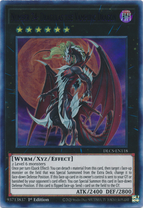 Number 24: Dragulas the Vampiric Dragon (Purple) [DLCS-EN118] Ultra Rare | Card Merchant Takapuna