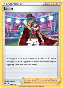 Leon (154/185) [Sword & Shield: Vivid Voltage] | Card Merchant Takapuna