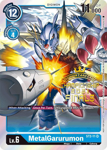 MetalGarurumon [ST2-11] (2021 Championship Finals Event Pack Alt-Art Gold Stamp Set) [Starter Deck: Cocytus Blue Promos] | Card Merchant Takapuna