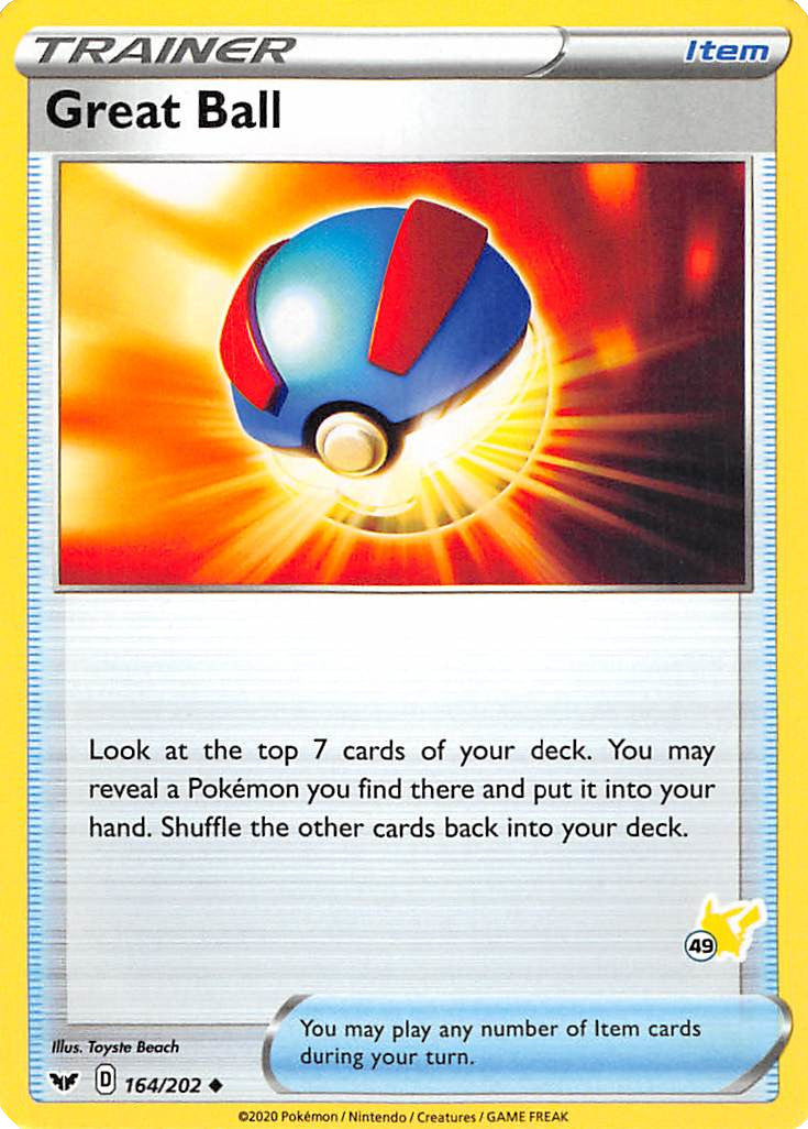 Great Ball (164/202) (Pikachu Stamp #49) [Battle Academy 2022] | Card Merchant Takapuna