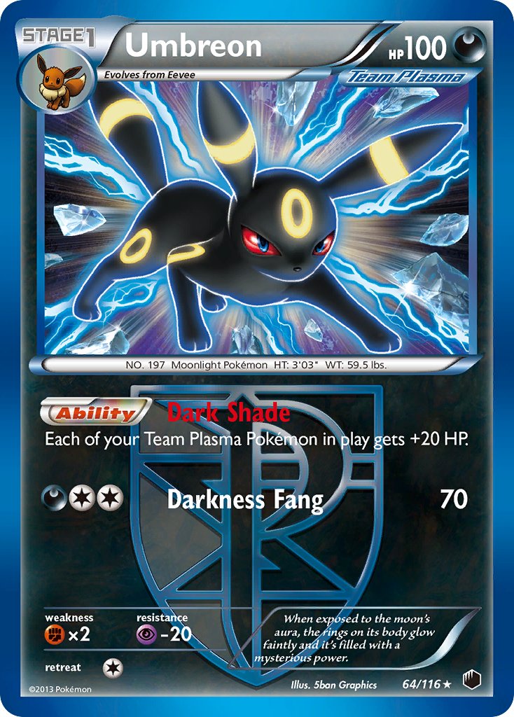 Umbreon (64/116) (Moltres Legendary Battle Deck) (Theme Deck Exclusive) [Black & White: Plasma Freeze] | Card Merchant Takapuna