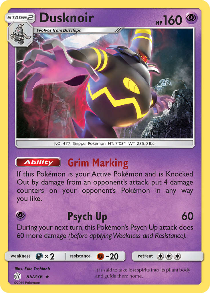 Dusknoir (85/236) [Sun & Moon: Cosmic Eclipse] | Card Merchant Takapuna