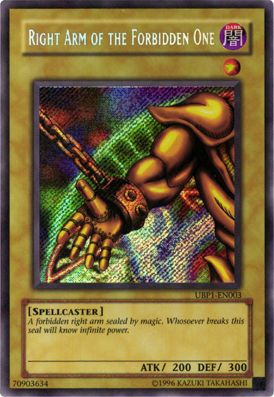 Right Arm of the Forbidden One [UBP1-EN003] Secret Rare | Card Merchant Takapuna