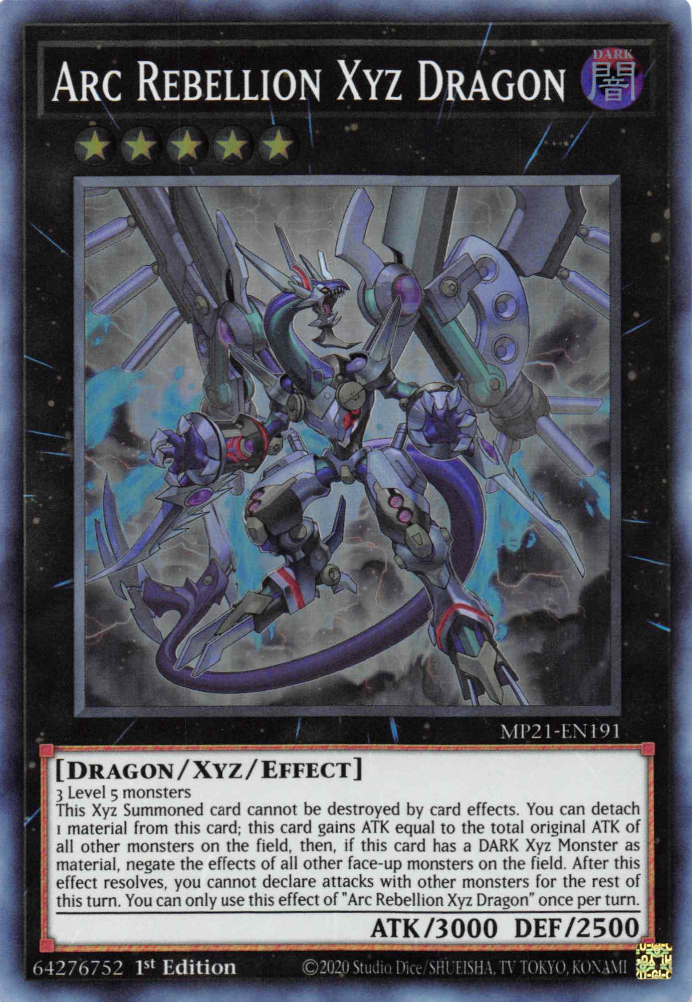 Arc Rebellion Xyz Dragon [MP21-EN191] Super Rare | Card Merchant Takapuna