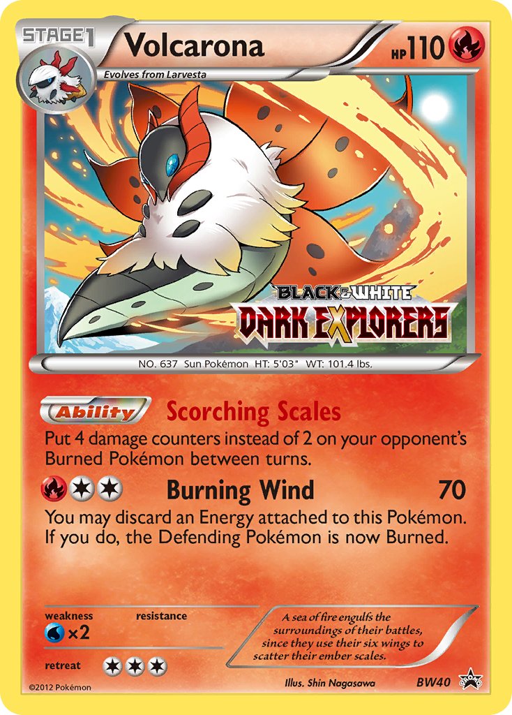 Volcarona (BW40) (Staff Prerelease Promo) [Black & White: Black Star Promos] | Card Merchant Takapuna