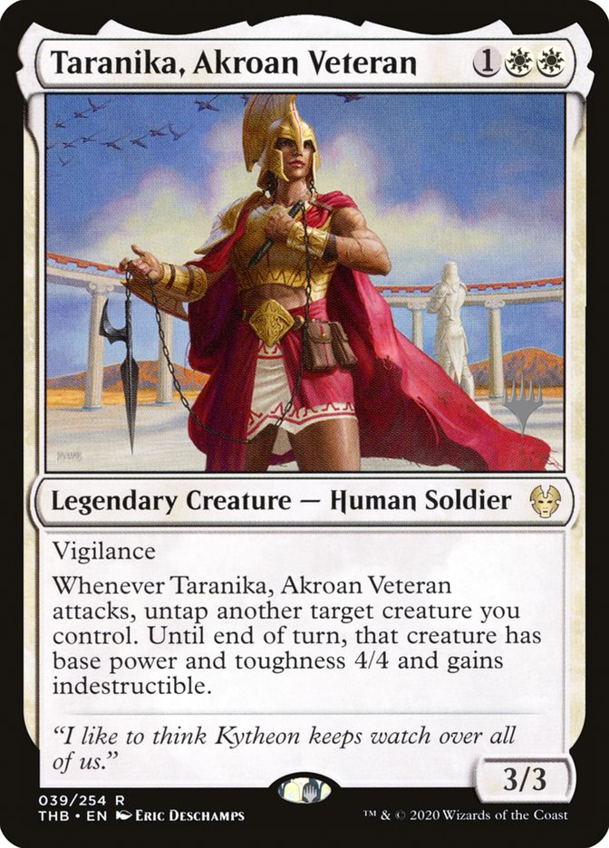 Taranika, Akroan Veteran (Promo Pack) [Theros Beyond Death Promos] | Card Merchant Takapuna