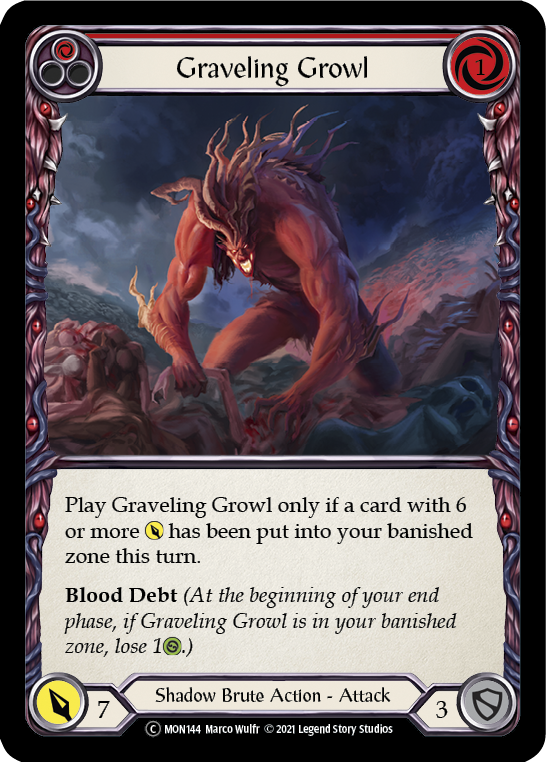 Graveling Growl (Red) [U-MON144-RF] (Monarch Unlimited)  Unlimited Rainbow Foil | Card Merchant Takapuna