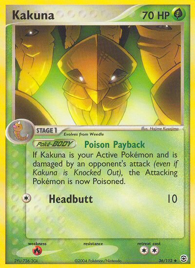 Kakuna (36/112) [EX: FireRed & LeafGreen] | Card Merchant Takapuna