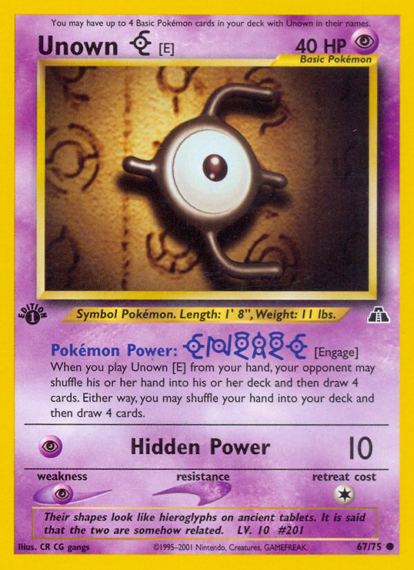 Unown [E] (67/75) [Neo Discovery 1st Edition] | Card Merchant Takapuna