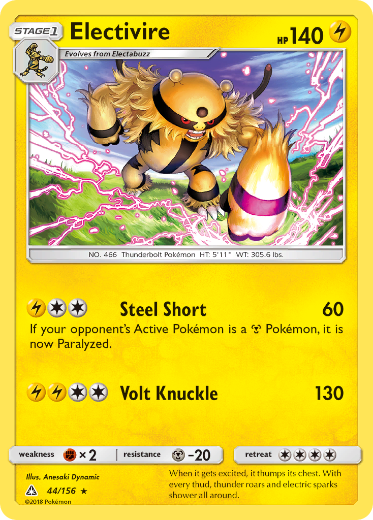 Electivire (44/156) [Sun & Moon: Ultra Prism] | Card Merchant Takapuna