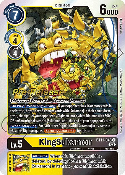 KingSukamon [BT11-043] [Dimensional Phase Pre-Release Promos] | Card Merchant Takapuna