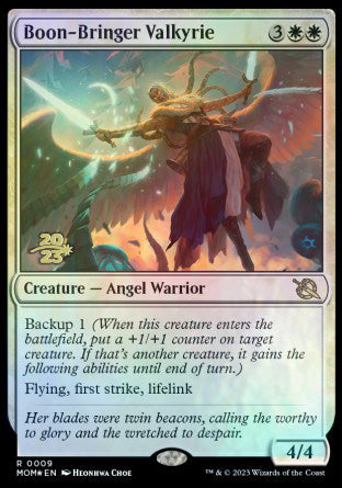 Boon-Bringer Valkyrie [March of the Machine Prerelease Promos] | Card Merchant Takapuna