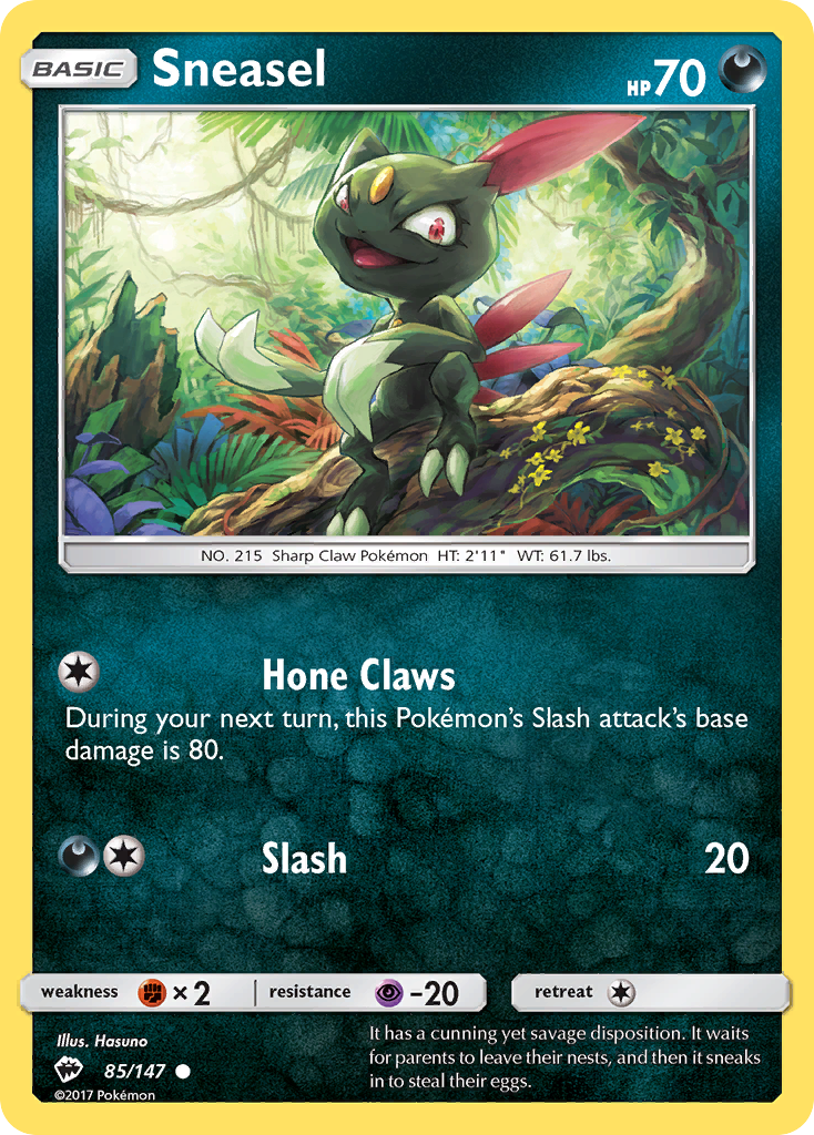 Sneasel (85/147) [Sun & Moon: Burning Shadows] | Card Merchant Takapuna