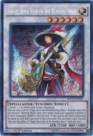 Virgil, Rock Star of the Burning Abyss [MP15-EN187] Secret Rare | Card Merchant Takapuna