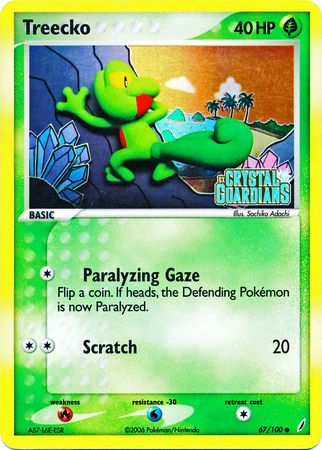 Treecko (67/100) (Stamped) [EX: Crystal Guardians] | Card Merchant Takapuna