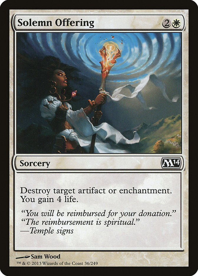 Solemn Offering [Magic 2014] | Card Merchant Takapuna