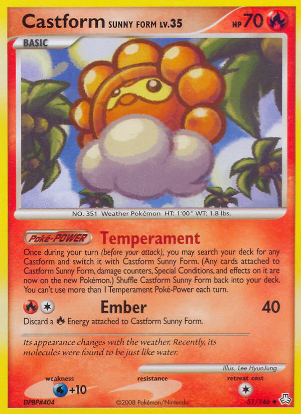 Castform Sunny Form (51/146) [Diamond & Pearl: Legends Awakened] | Card Merchant Takapuna