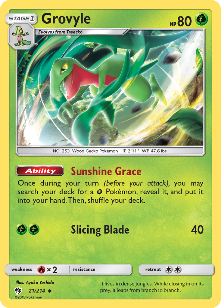 Grovyle (21/214) [Sun & Moon: Lost Thunder] | Card Merchant Takapuna