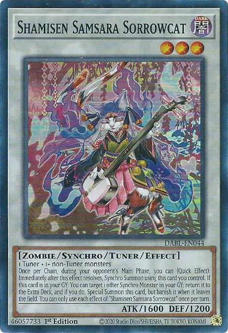 Shamisen Samsara Sorrowcat [DABL-EN044] Super Rare | Card Merchant Takapuna