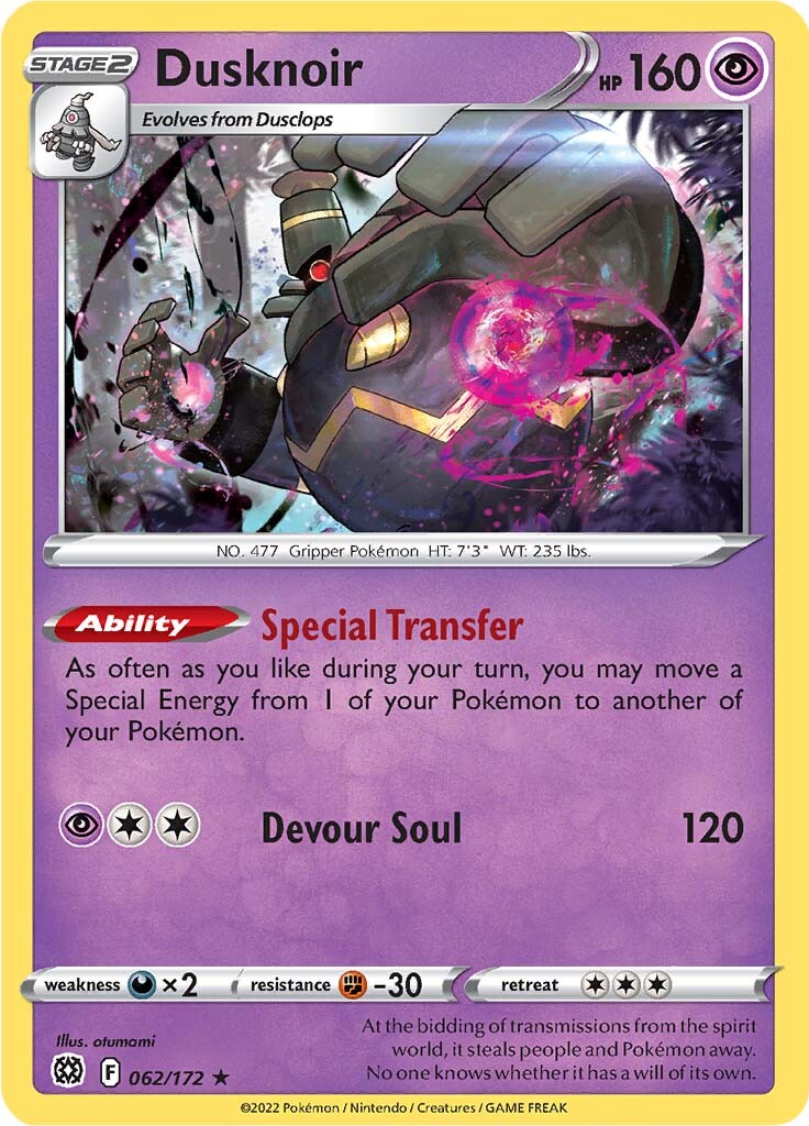 Dusknoir (062/172) [Sword & Shield: Brilliant Stars] | Card Merchant Takapuna