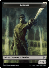 Vizier of Many Faces // Zombie Double-Sided Token [Murders at Karlov Manor Commander Tokens] | Card Merchant Takapuna