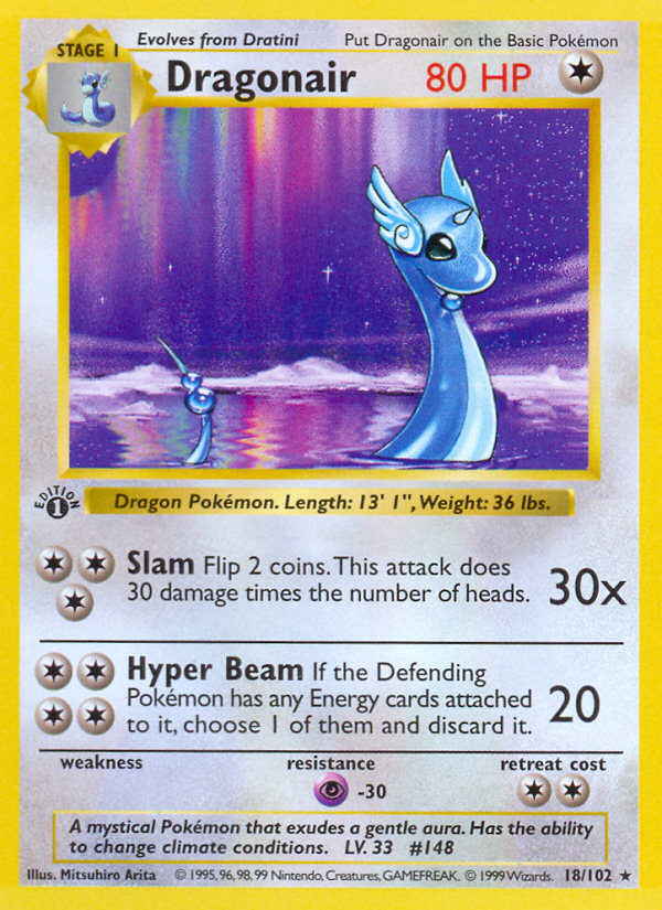 Dragonair (18/102) (Shadowless) [Base Set 1st Edition] | Card Merchant Takapuna