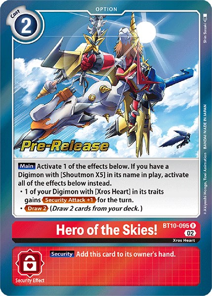 Hero of the Skies! [BT10-095] [Xros Encounter Pre-Release Cards] | Card Merchant Takapuna