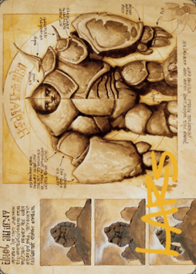 Precursor Golem Art Card (Gold-Stamped Signature) [The Brothers' War Art Series] | Card Merchant Takapuna