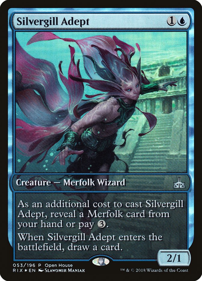 Silvergill Adept (Open House) (Extended Art) [Rivals of Ixalan Promos] | Card Merchant Takapuna