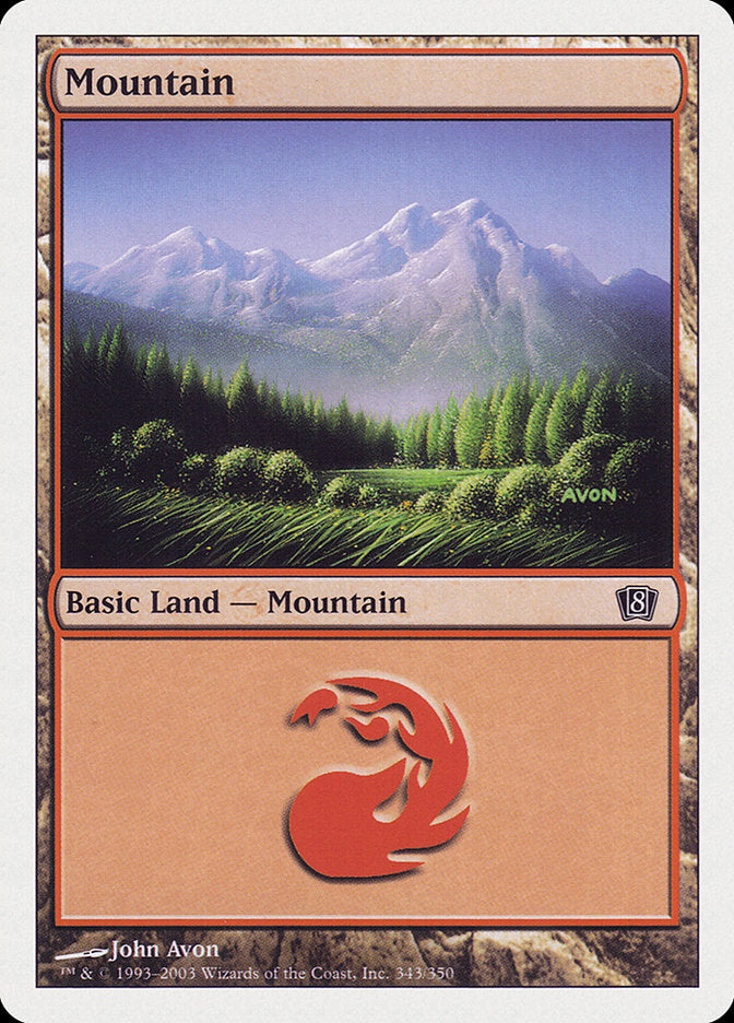 Mountain (343) [Eighth Edition] | Card Merchant Takapuna