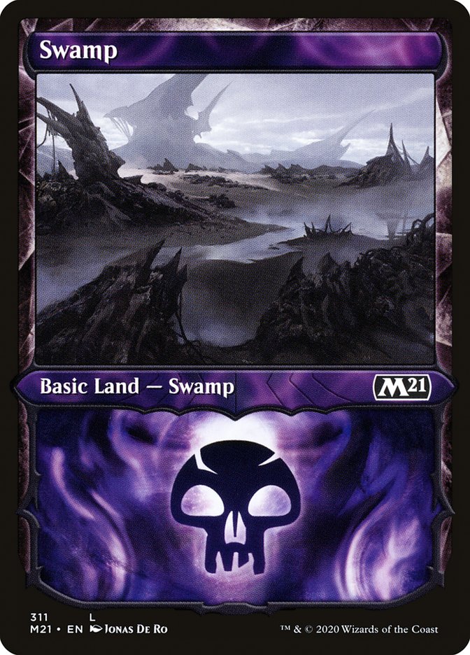 Swamp (311) (Showcase) [Core Set 2021] | Card Merchant Takapuna