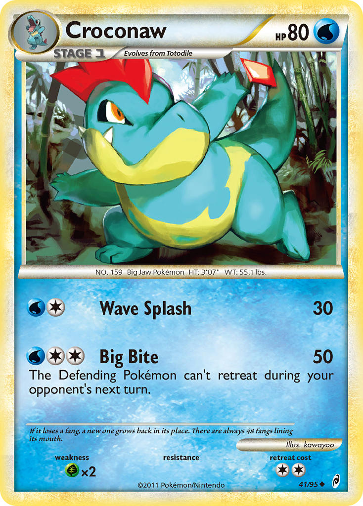 Croconaw (41/95) [HeartGold & SoulSilver: Call of Legends] | Card Merchant Takapuna