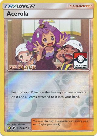 Acerola (112a/147) (League Promo 3rd Place) [Sun & Moon: Burning Shadows] | Card Merchant Takapuna